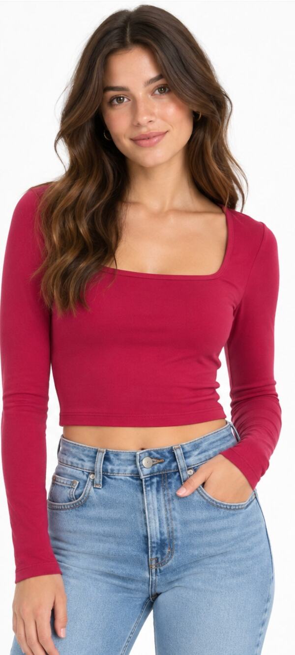 Hollister Must Have Long Sleeve Cropped Tee Size Medium